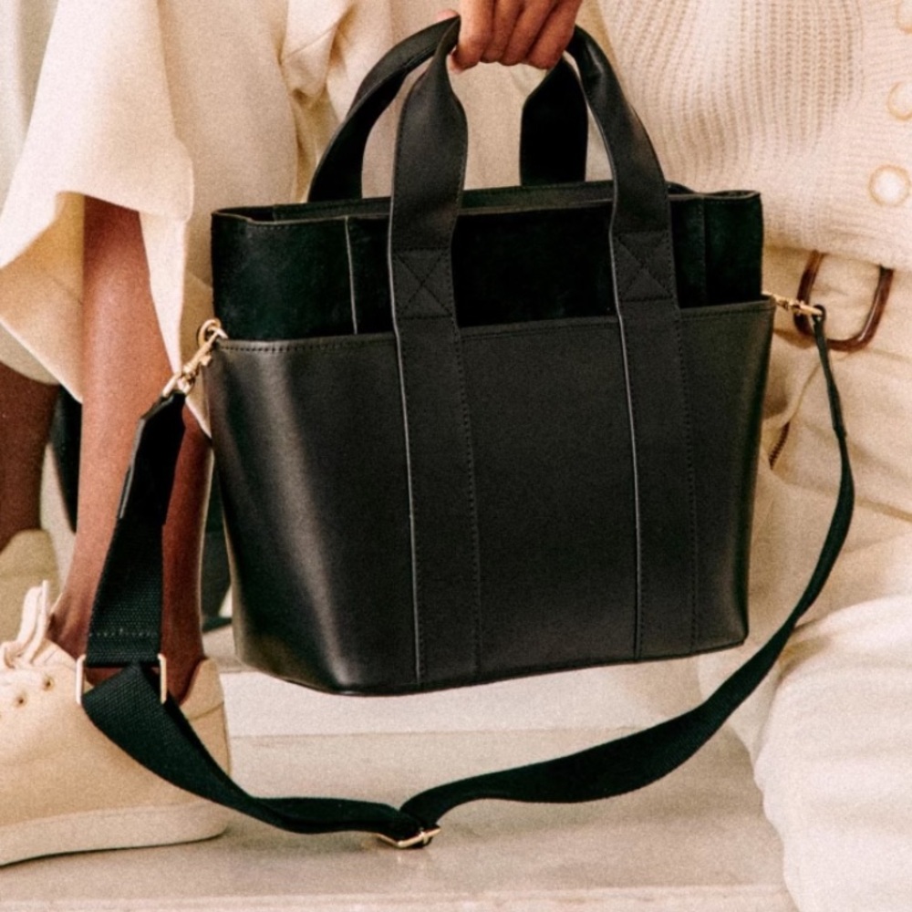 Sézane Sacha bag leather and suede shoulder and handbag